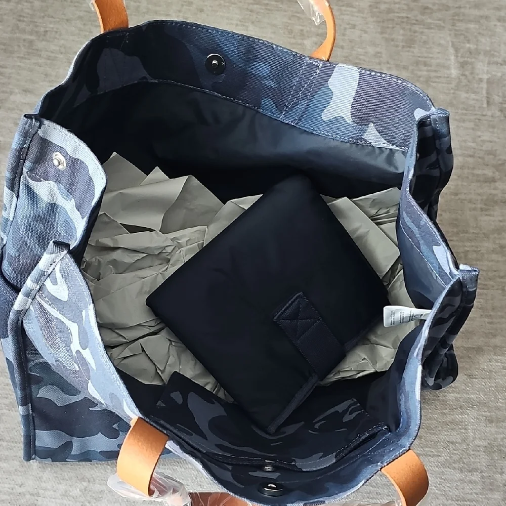 Pottery Barn Kids Blue Camouflage Diaper Bag